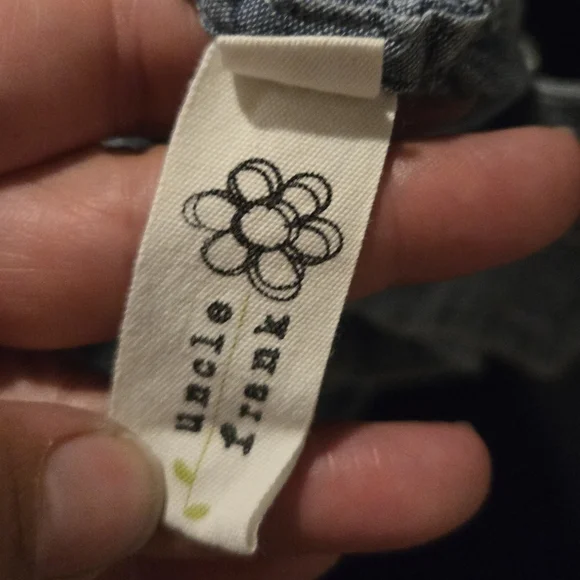 Uncle Frank Denim Midi Dress Front Pockets Sz Small Back Cutout - Picture 4 of 10